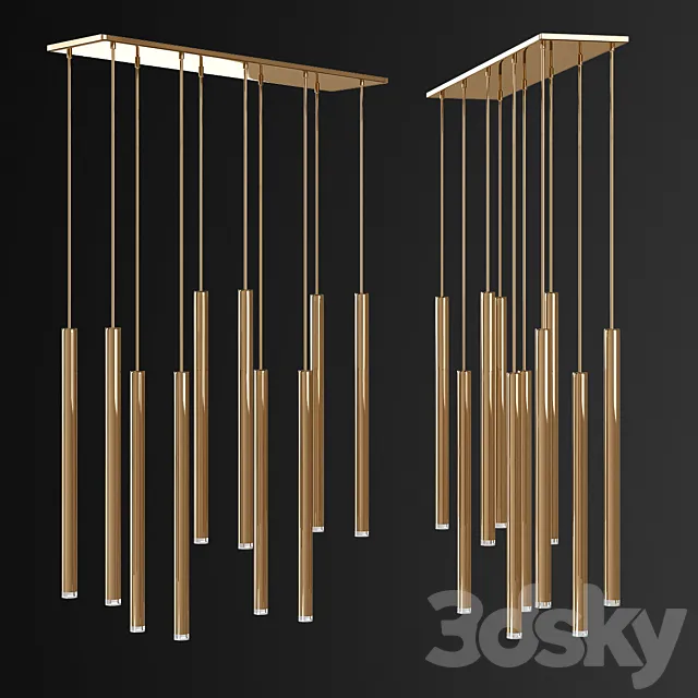 Trumpet Rectangle Gold 3ds Max