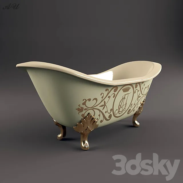 Tub on legs 3ds Max