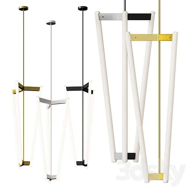 Tube chandelier lamp 3DS Max Model