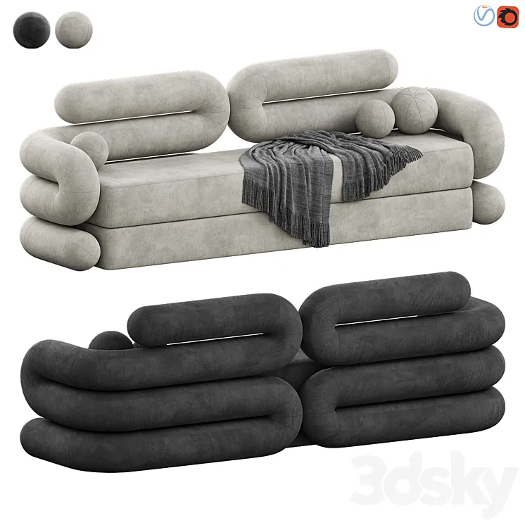 Tube Sofa by Objective Collection 3DS Max Model