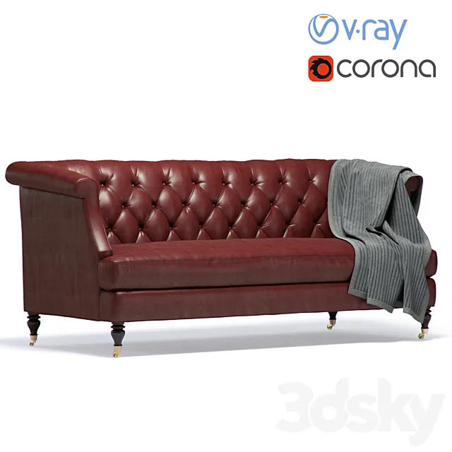 Tufted 2-Seater Sofa 3ds Max