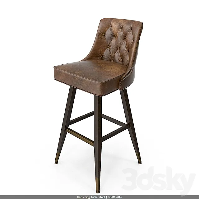 Tufted Bar Stool 3ds Max