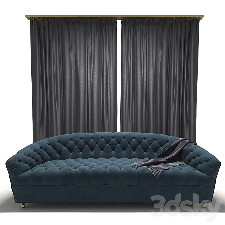 Tufted Classic Style Sofa 3DS Max