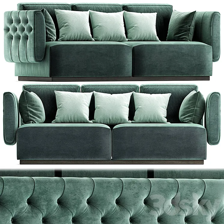 Tufted leather sofa SIMON By OPERA CONTEMPORARY 3DS Max