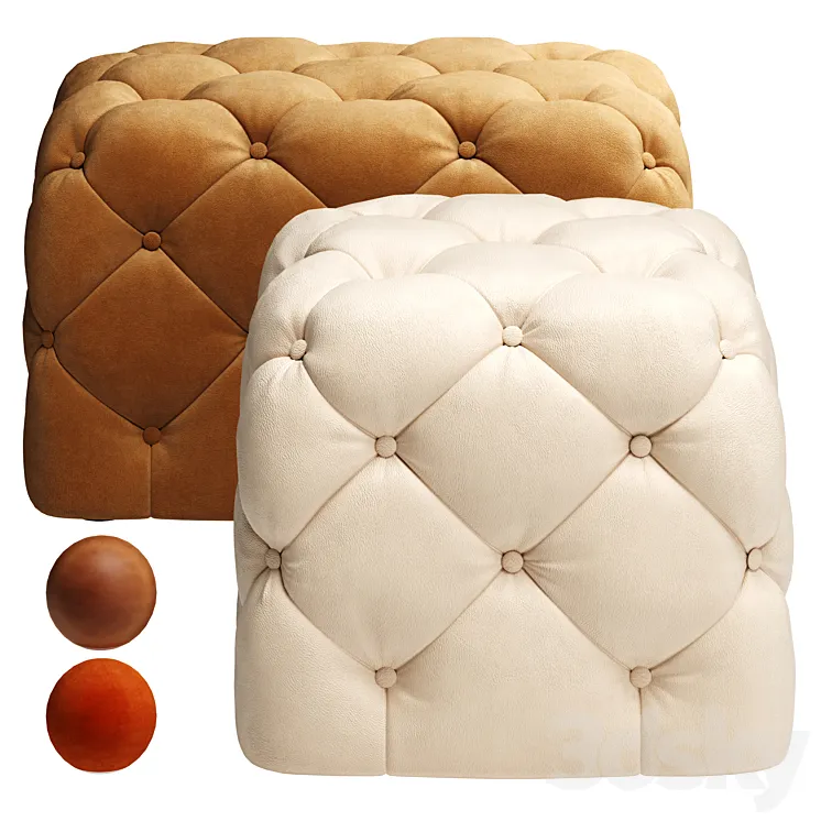 Tufted pouf CTS Salloti Tresor 3DS Max
