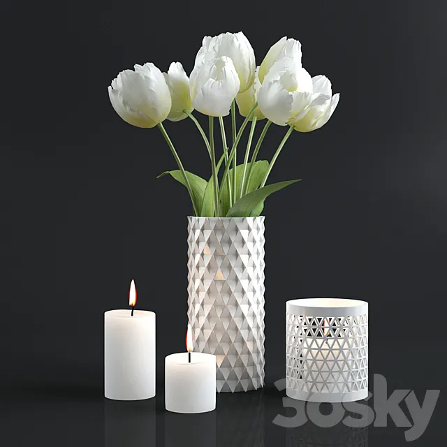Tulips and candles 3DSMax File