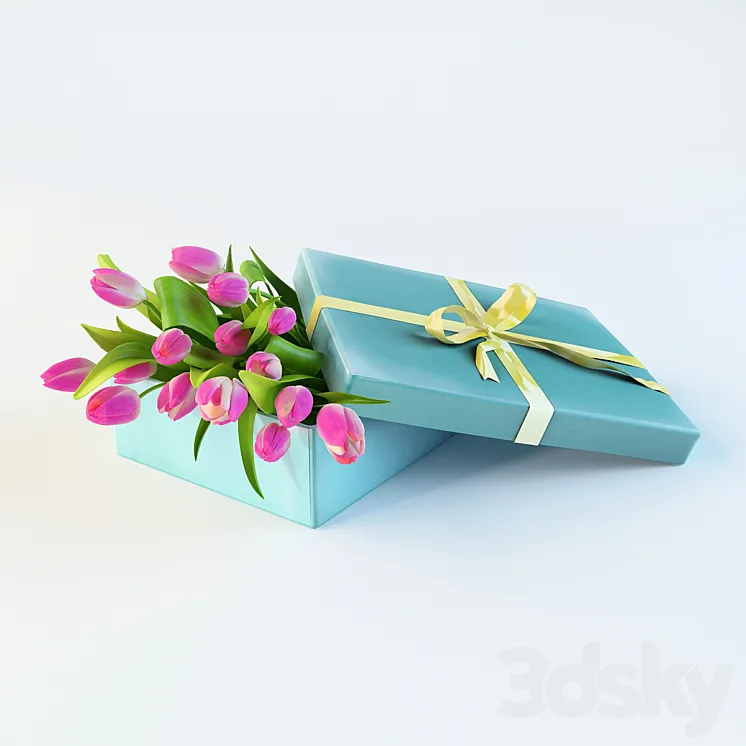 Tulips in a box 3DS Max