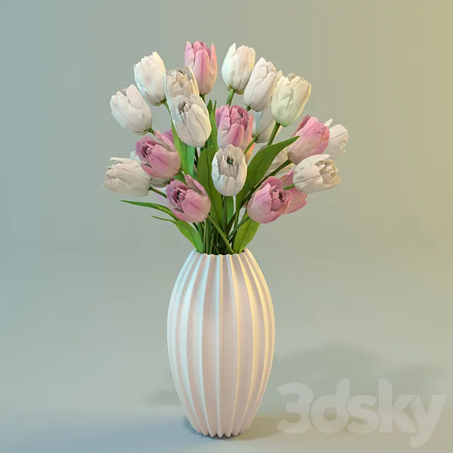 Tulips in a vase 3ds Max