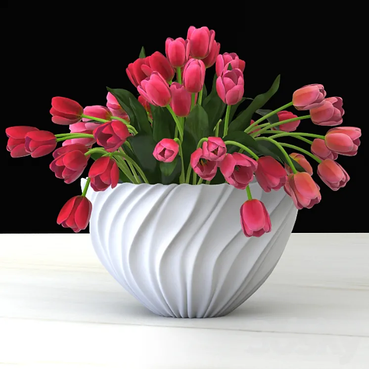 Tulips in a vase 3DS Max