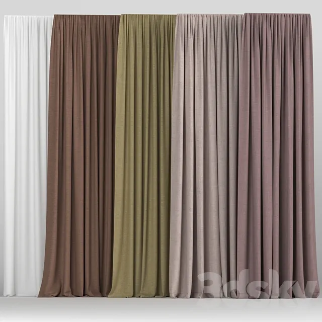 Tulle curtains collection 3ds Max