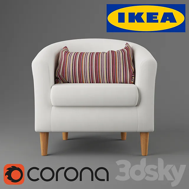 TULSTA chair with a pillow in a case KULLADAL. Ikea 3DSMax File