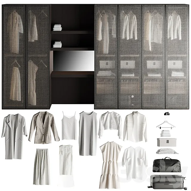 Tumidei Armadio Anta Telaio Battente Wardrobe 3ds Max