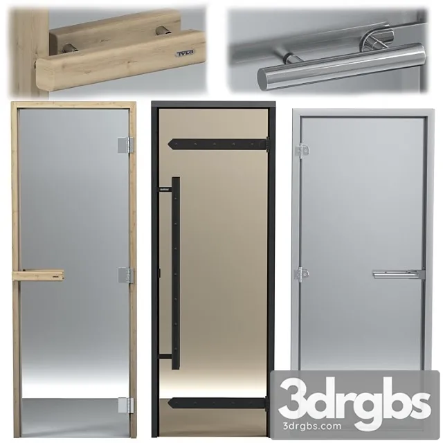 Turkish sauna glass doors hamam set 2