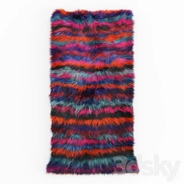 Turkish Shaggy Fur Rug 3ds Max