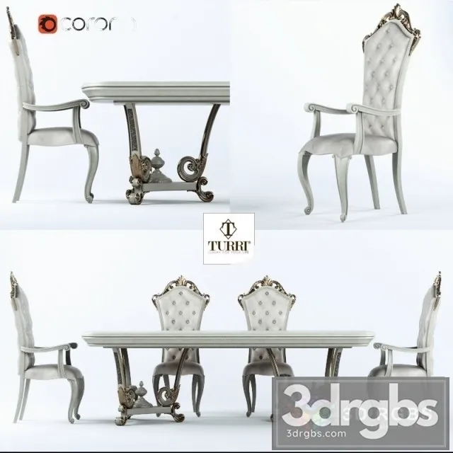 Turri Baroque Table and Chair 3dsmax Download