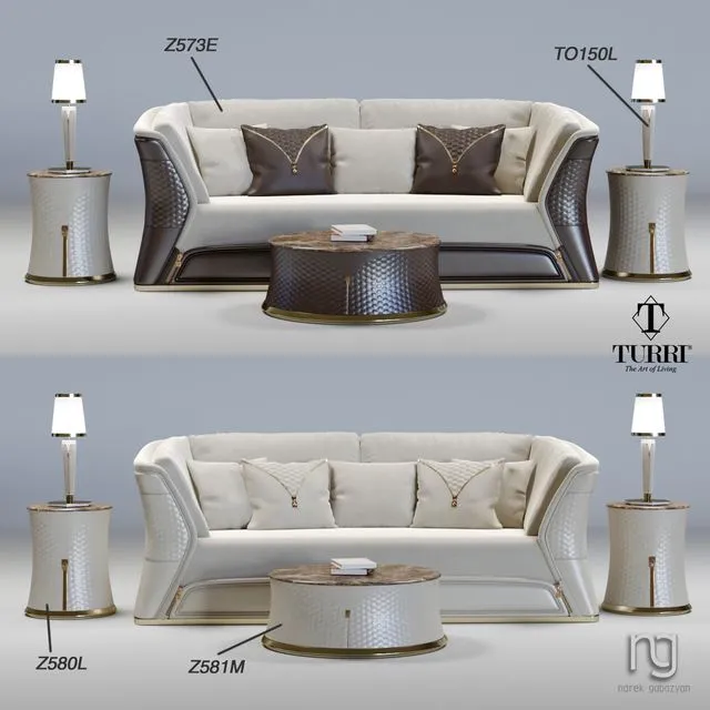 Turri set 01 sofa 3dsMax Model