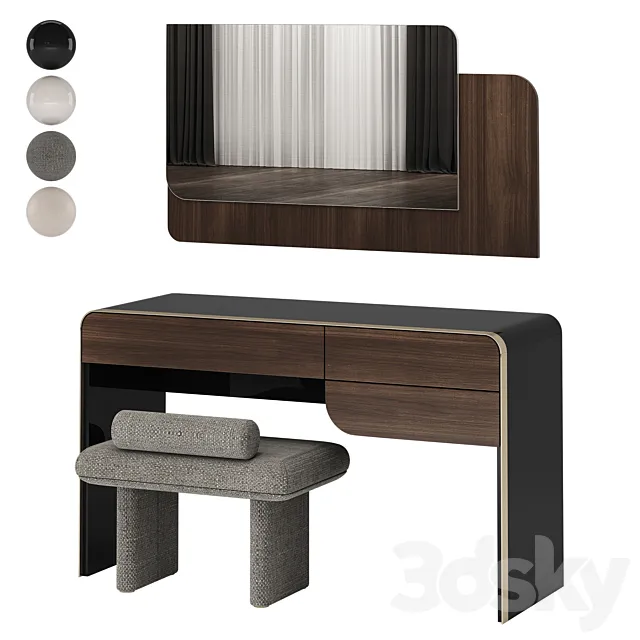 Turri SOUL Dressing Table with ZERO Pouf 3DS Max Model