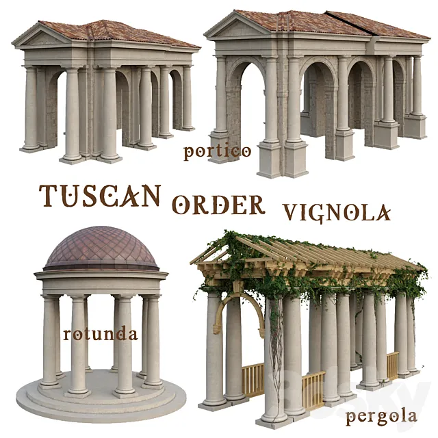 Tuscan Order Vignola Column 3DS Max Model