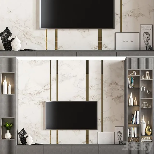 tv _ wall _ set _ 01 3dsMax Model