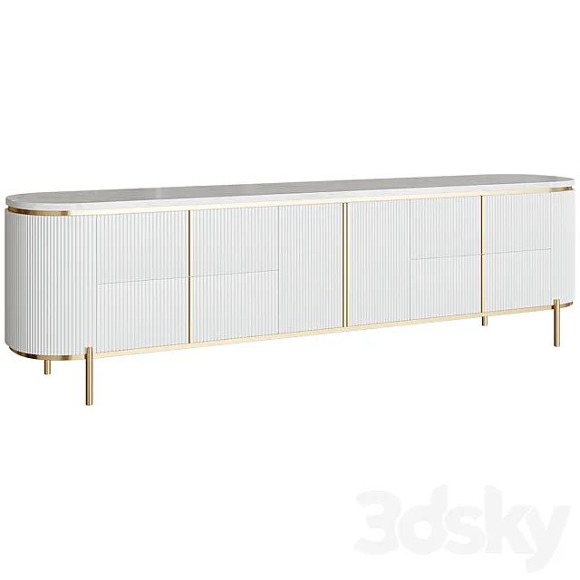 TV bench Modern Oval 3ds Max