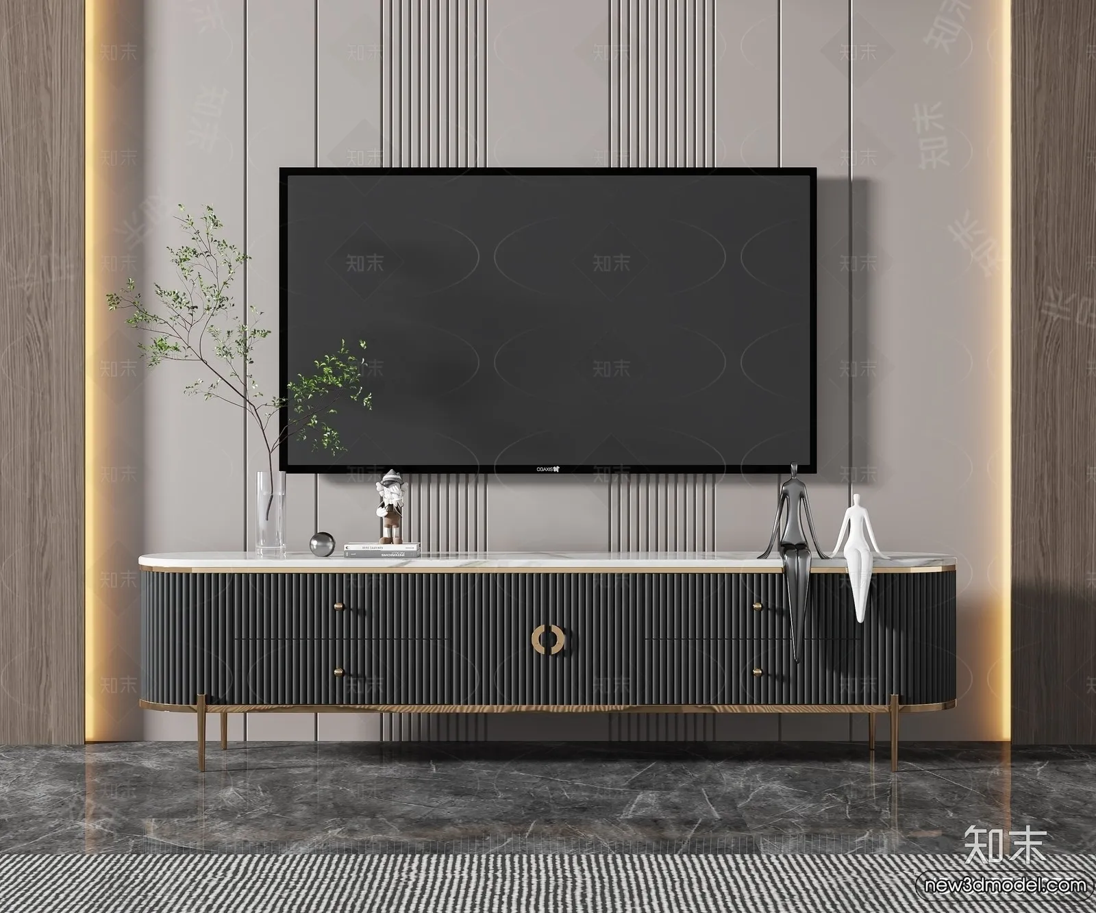 TV Cabinet 3D Models – 3D Furniture for Interior Design – 034