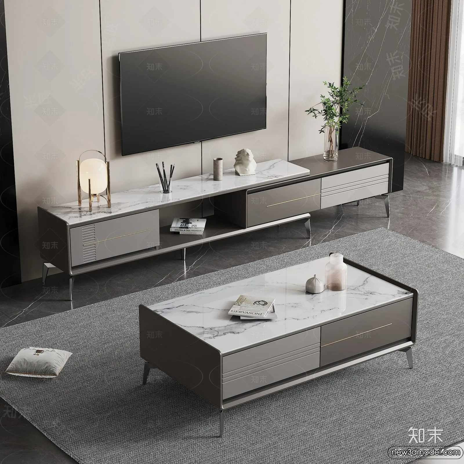 TV Cabinet 3D Models – 3D Furniture for Interior Design – 056