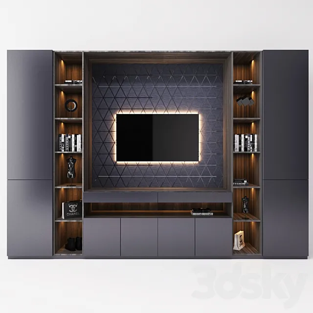 TV cabinet in the room 3ds Max