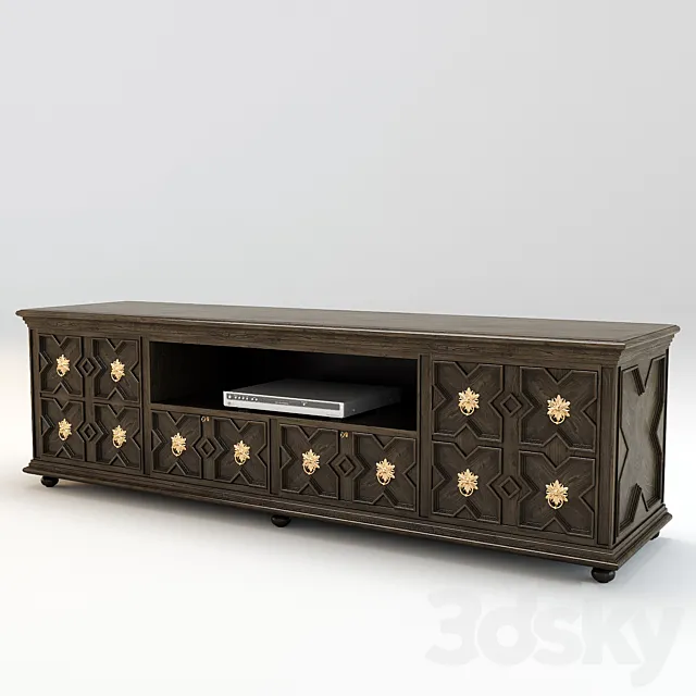 TV cabinet style Restoration Hardwear 3DS Max Model