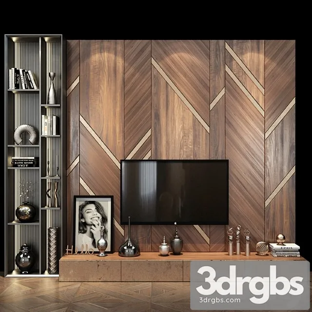 Tv shelf set 312 3dsmax Download