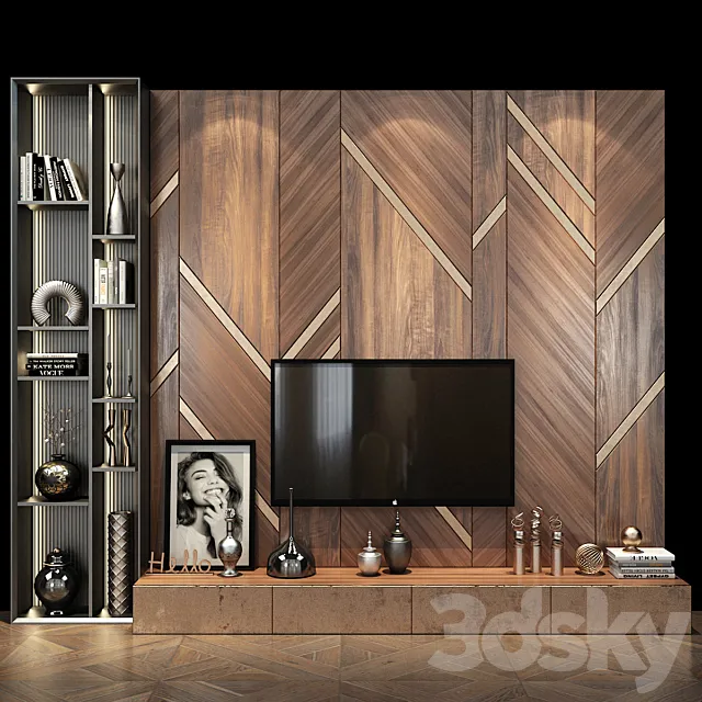 TV shelf set 312 3DS Max Model