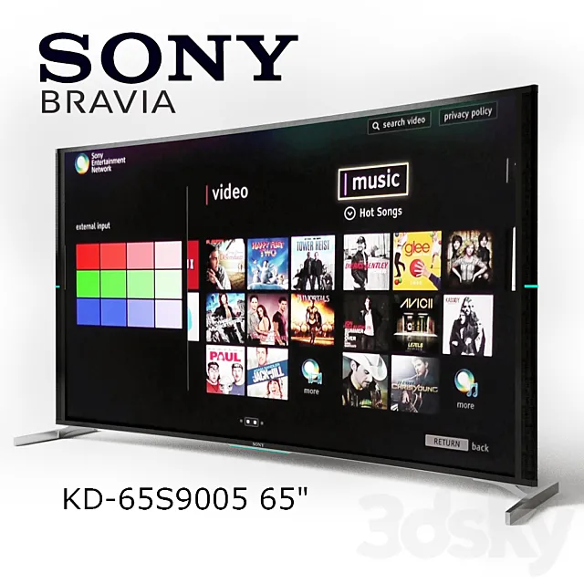 TV Sony Bravia KD-65S9005B 65 ” 3DSMax File