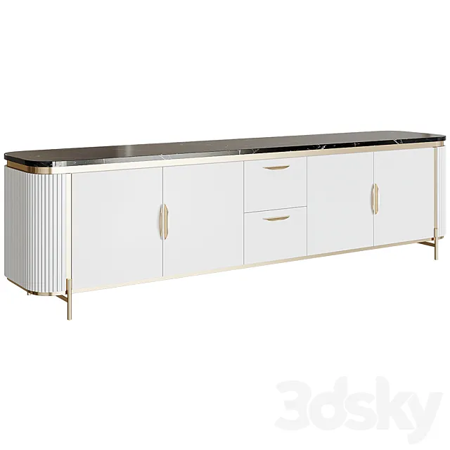 TV stand Black Faux 3ds Max