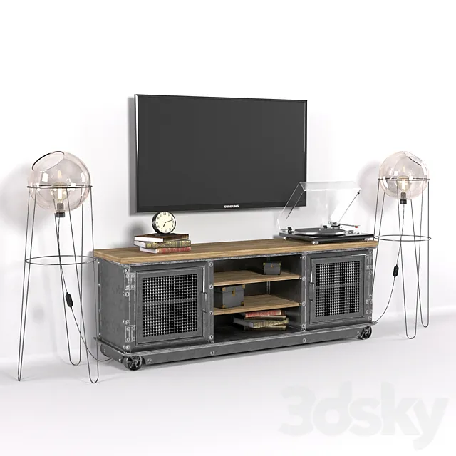 TV stand in loft style 3DS Max Model