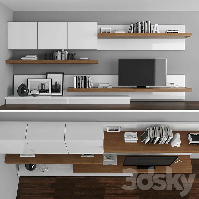 TV stand set 013 3ds Max