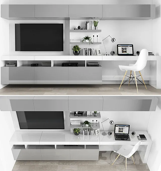 TV stand set 02 3ds Max