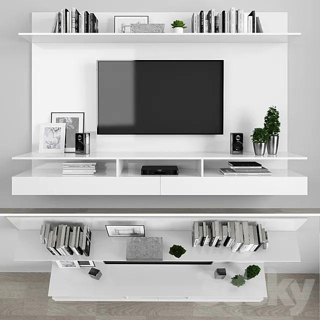 TV stand set 024 3ds Max