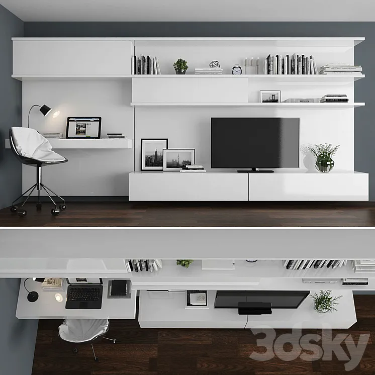 TV stand set 027 3DS Max
