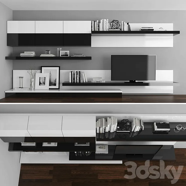 TV stand set 028 3DS Max