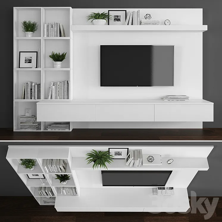 Tv stand set 084 3DS Max