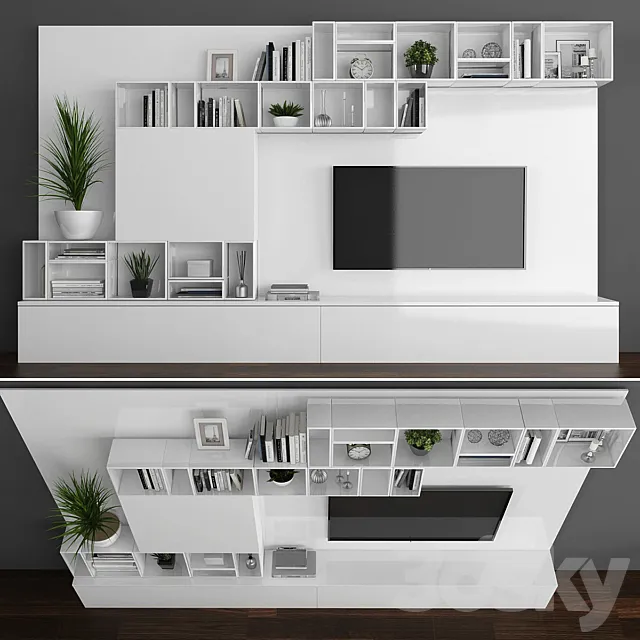 Tv stand set 085 3DS Max Model