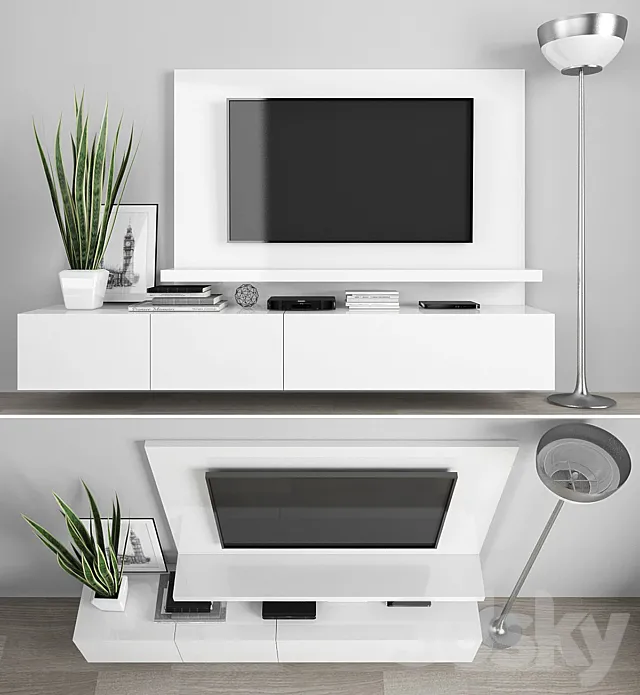 TV stand set 09 3ds Max