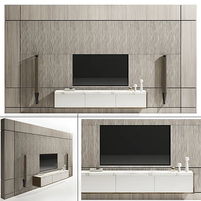 Tv stand set 2 3DS Max Model