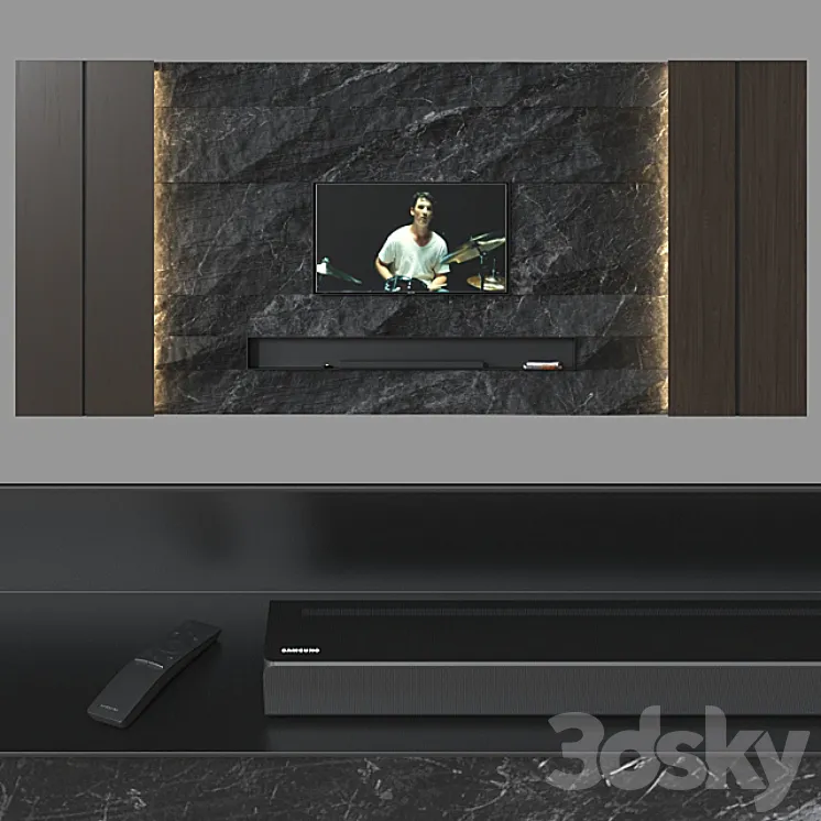 TV wall 034. 3DS Max