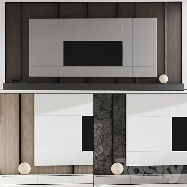 TV wall 08 3DS Max Model