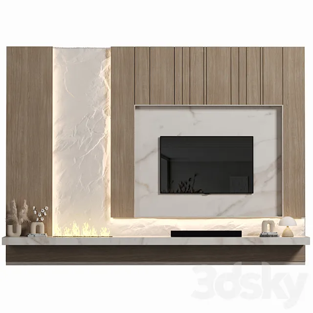 TV Wall 123 3ds Max