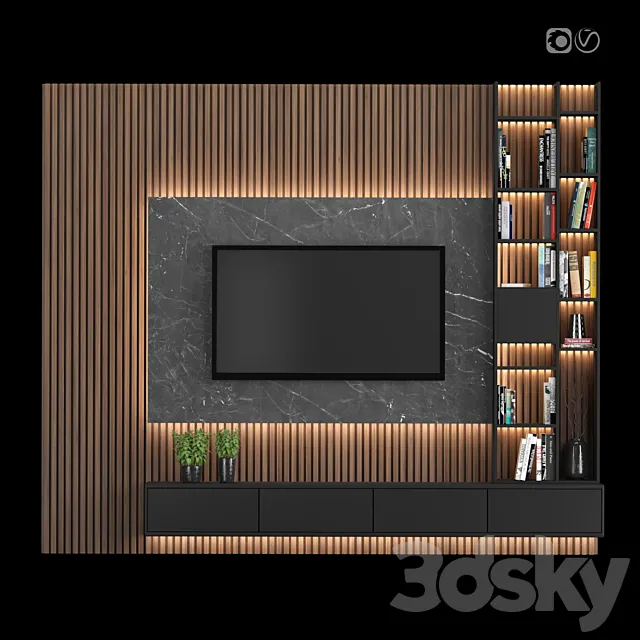 TV Wall 30 3DS Max Model