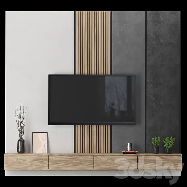 TV Wall 34 3ds Max