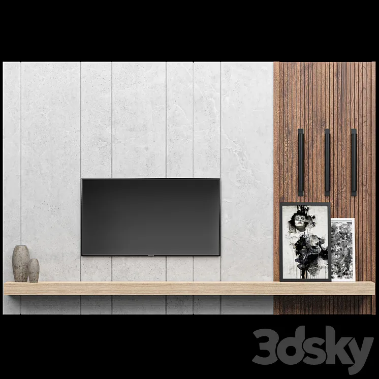 Tv Wall 3DS Max