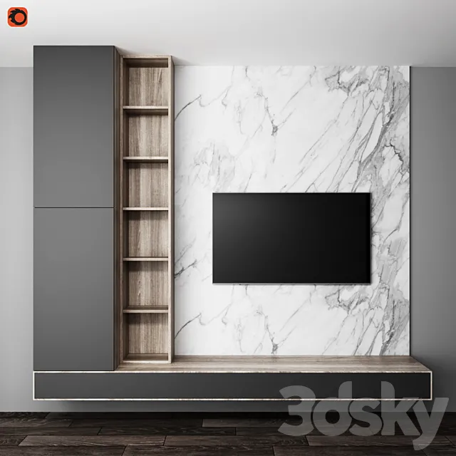 TV wall 3DS Max Model