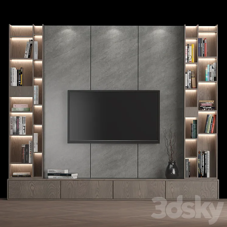 tv wall 3DS Max